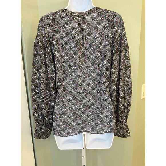 Joie Talma Balloon Sleeve Sweetheart neck Top in Misty Lilac Multi, size S, NWT - Picture 6 of 14